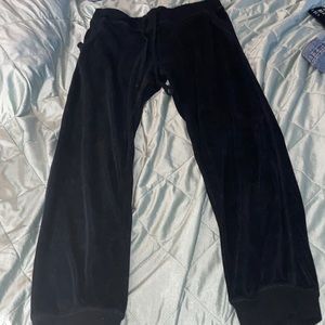 Black velour sweatpants